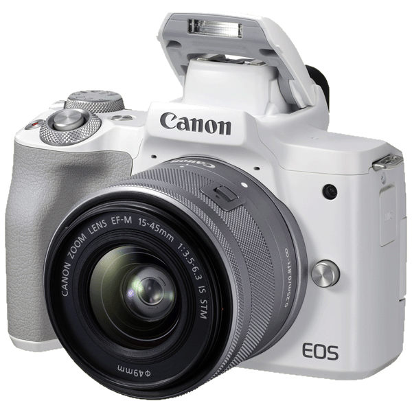 Canon EOS-M50 Mark II weiss + Canon 15-45/3,5-6,3 EF-M IS STM silber kaufen bei top-foto.de