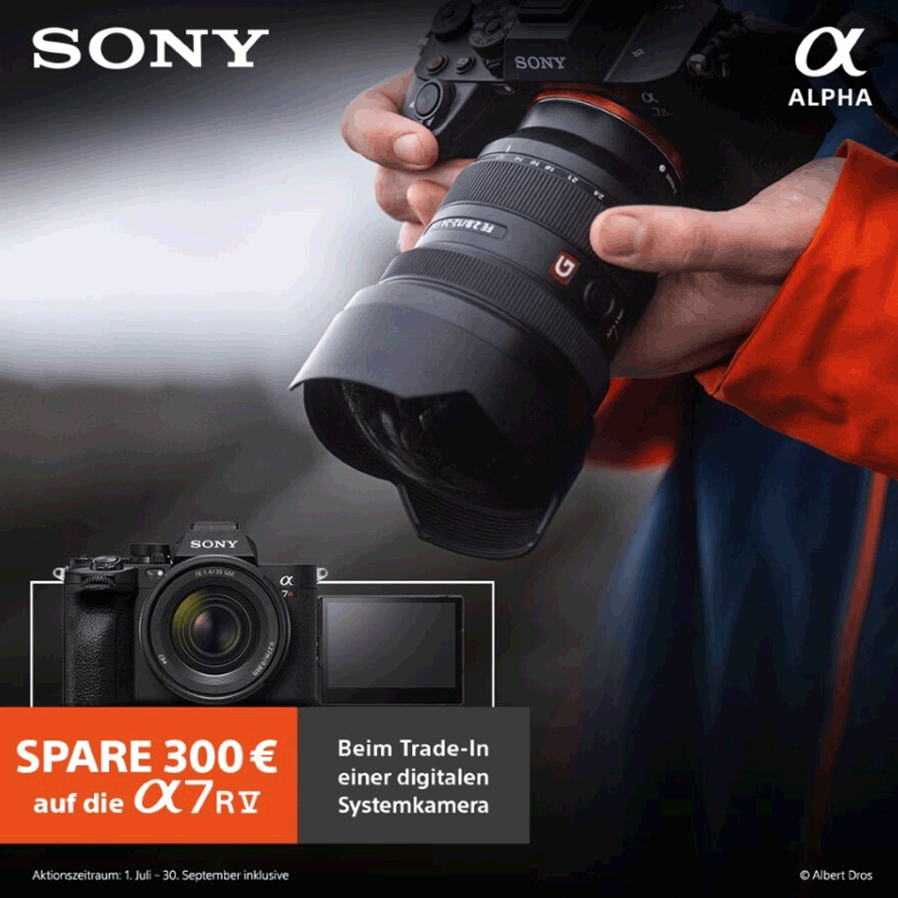 Jetzt Sony Alpha 7R V kaufen, digitale Systemkamera eintauschen und 300,00 € TradeIn-Bonus erhalten (01.07.2023 bis 30.09.2023)