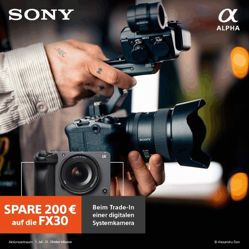 Jetzt Sony ILME-FX30 kaufen, digitale Systemkamera eintauschen 200,00 € TradeIn-Bonus erhalten (01.07.2023 bis 30.09.2023)